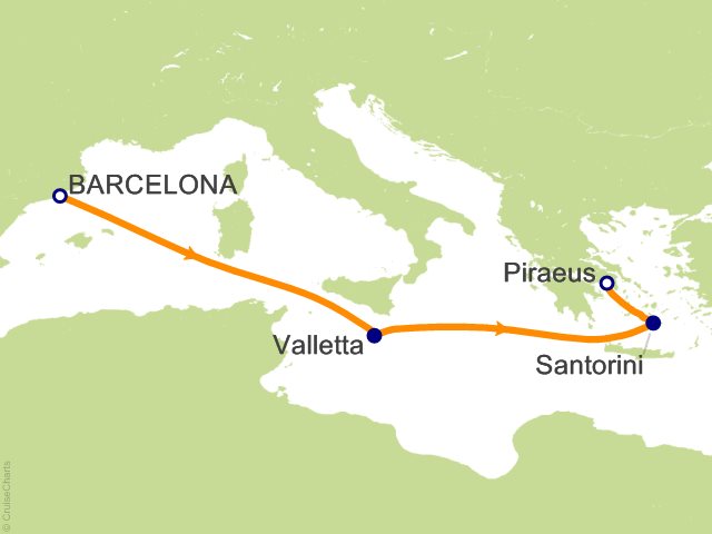 5 Night Barcelona to Malta and Greece Cruise from Barcelona