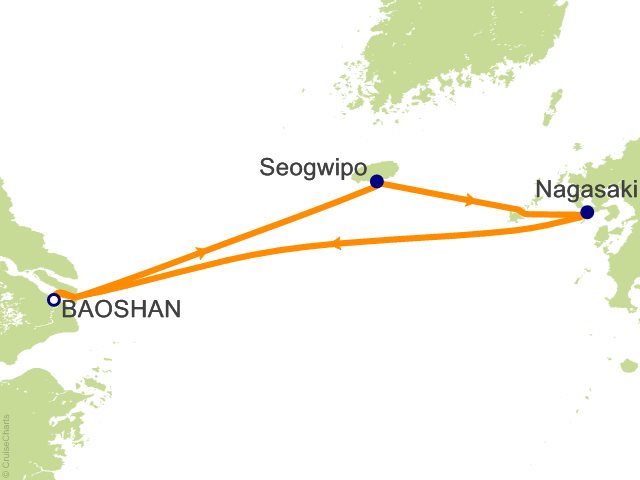 4 Night Nagasaki and Jeju Cruise from Baoshan