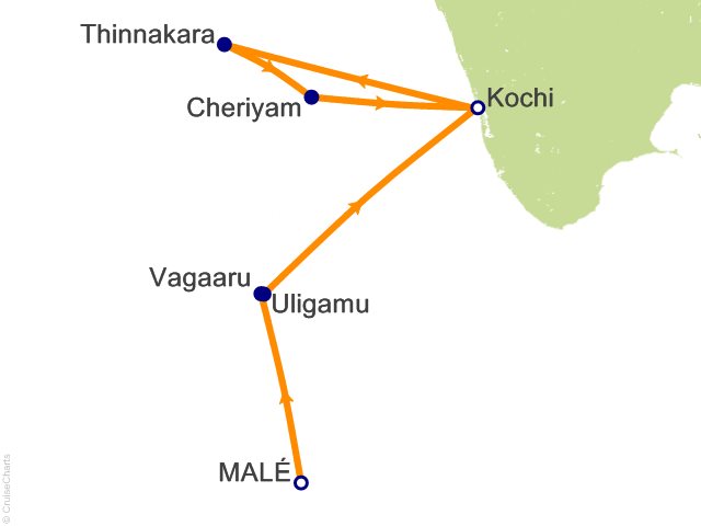 5 Night Male to Cochin Cruise from Male