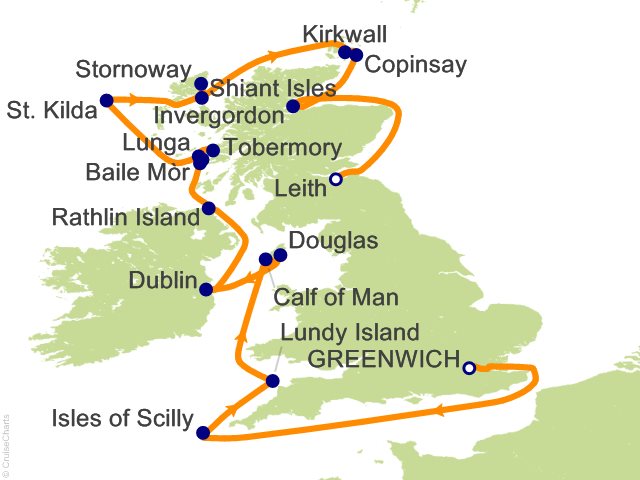 14 Night Lands of the Celts Cruise from Greenwich