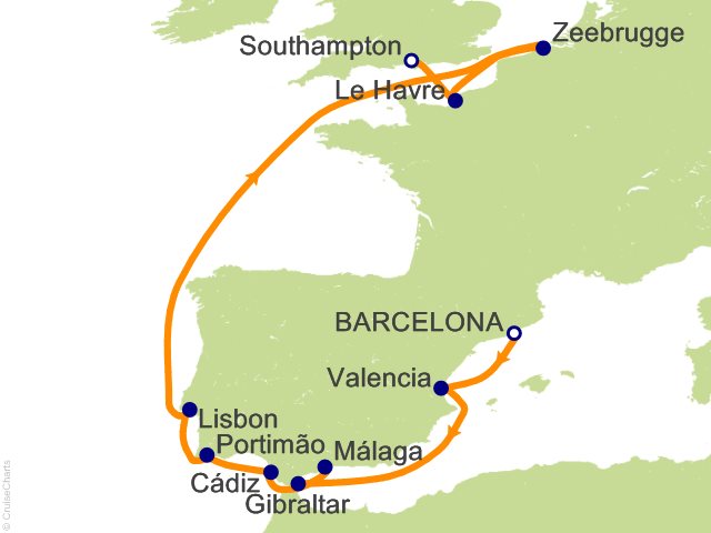 11 Night Europe   France  Spain and Portugal Cruise from Barcelona