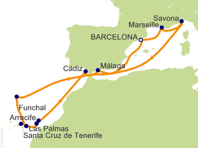 14 Night Mediterranean Cruise from Barcelona