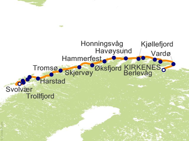 2 Night Norwegian Border to Lofoten Cruise from Kirkenes