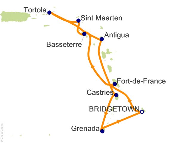 14 Night Eastern Caribbean Islands Fly Cruise