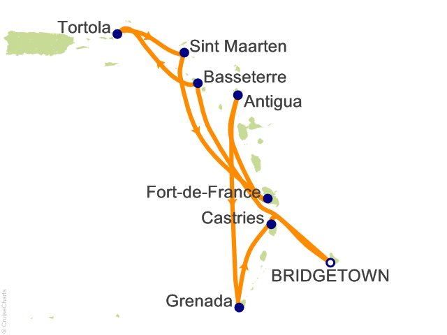 14 Night Eastern Caribbean Islands Fly Cruise