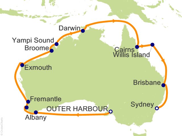 22 Night Round Australia Cruise from Adelaide