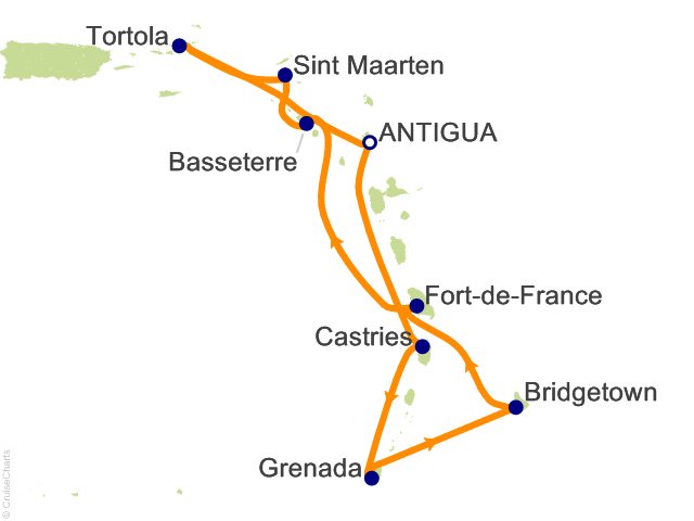 14 Night Eastern Caribbean Islands Fly Cruise