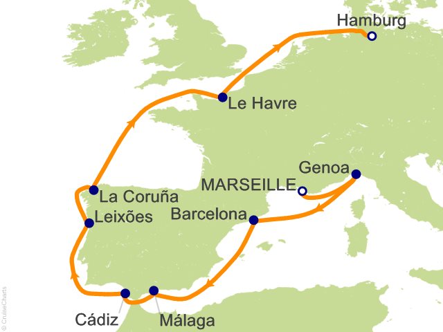12 Night Mediterranean and Northern Europe Cruise from Marseille