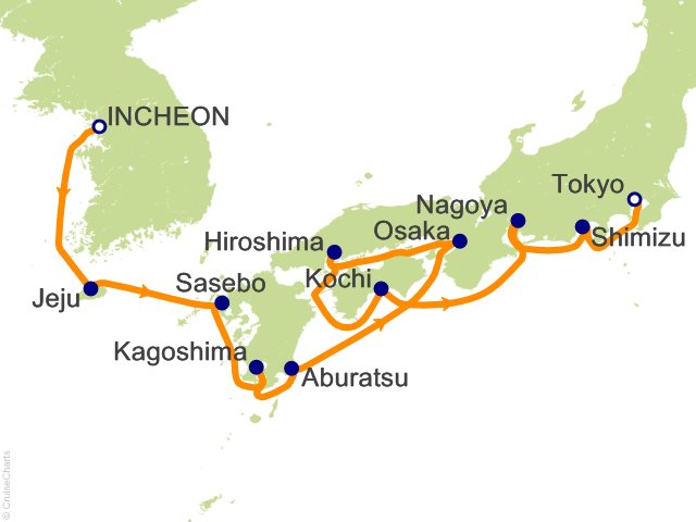 11 Night Asia   Osaka Kochi Jeju and Nagoya Cruise from Seoul (Incheon)