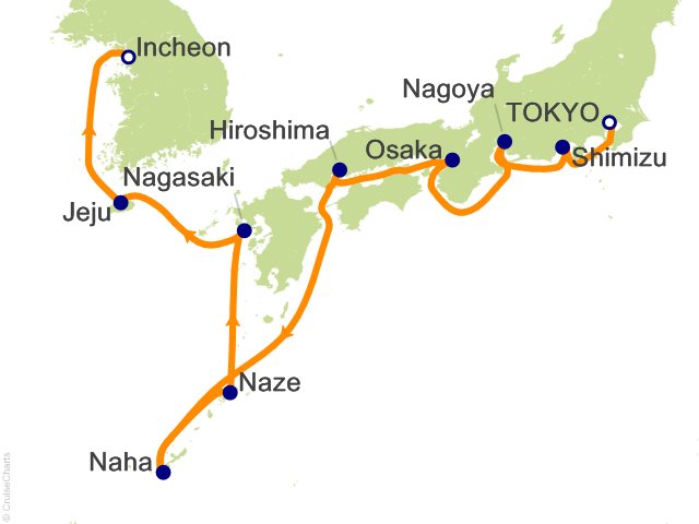 11 Night Asia   Osaka Jeju and Nagoya Cruise from Tokyo