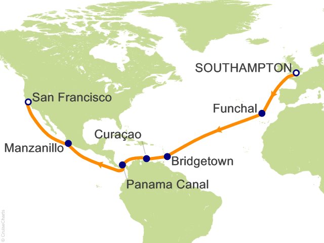 23 Night Southampton to San Francisco Cruise