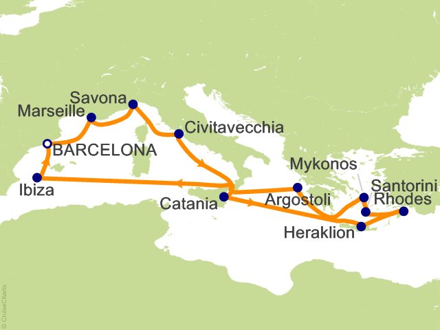 14 Night Mediterranean Cruise from Barcelona