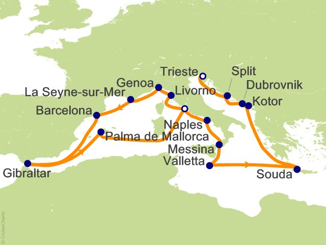 20 Night The Best of the Mediterranean Cruise from Civitavecchia (Rome)