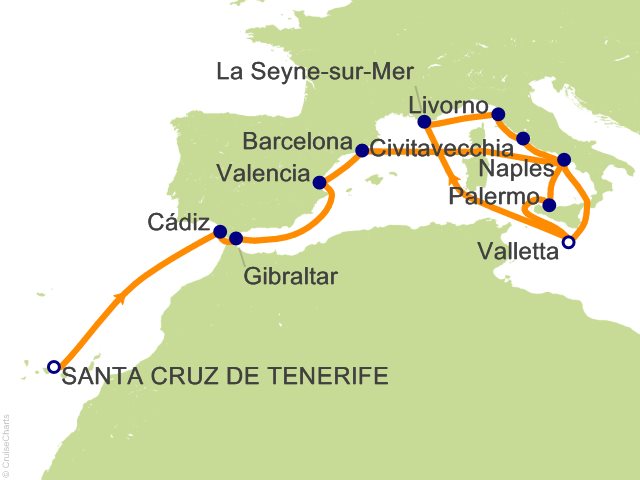 20 Night Canary Islands and Mediterranean Cruise