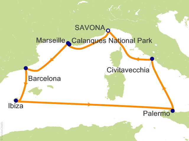 7 Night Mediterranean Cruise from Savona