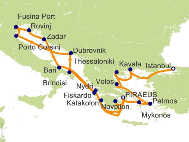 21 Night An Extended Journey through Ancient History and Stunning Scenery Cruise from Athens (Port of Piraeus)