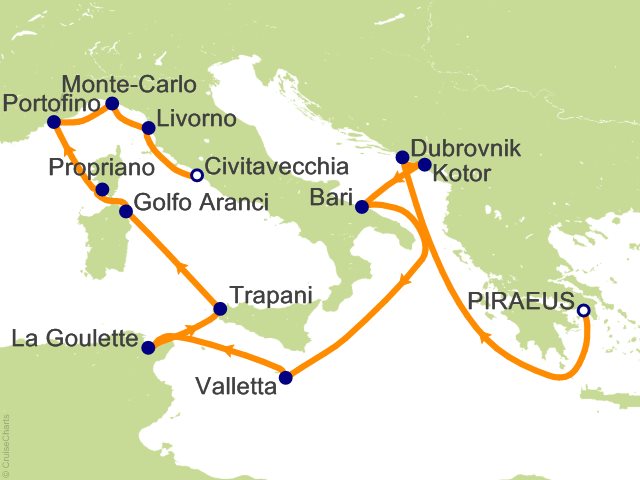 14 Night Blissful Mediterranean Cruise from Athens (Port of Piraeus)