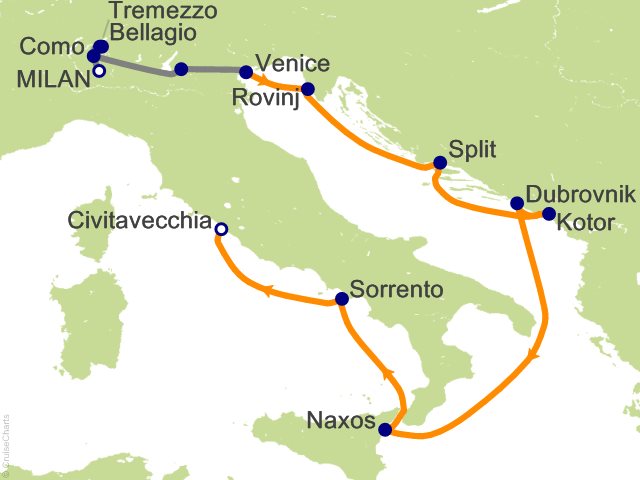 11 Night Lake Como and Adriatic Romance Cruise Tour Cruise and Land Tour