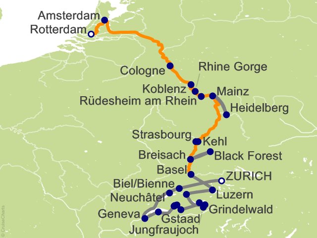 15 Night Spectacular Switzerland with Romantic Rhine Cruise and Land Tour from Zurich