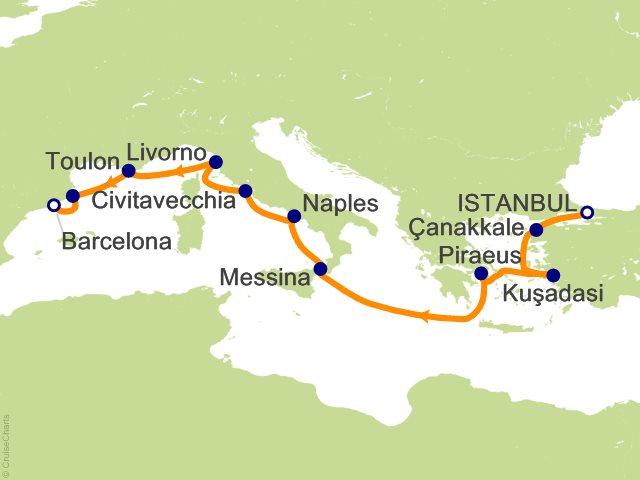 11 Night Cinematic Shores Istanbul to Barcelona Cruise