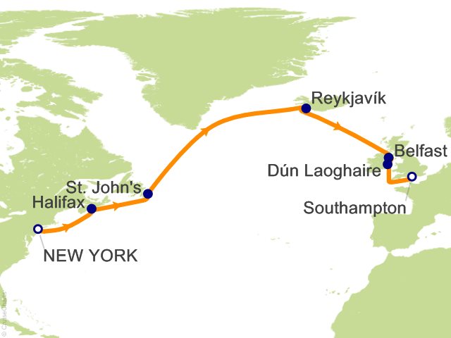 14 Night Coast to Coast Culture New York to London (Southampton) Cruise
