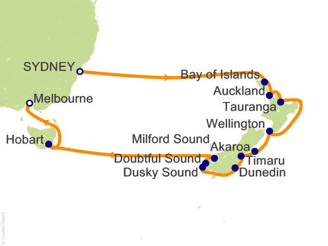 16 Night Taniwha Tales Sydney to Melbourne Cruise