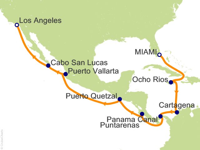 16 Night Holiday in Panama Miami to Los Angeles Cruise
