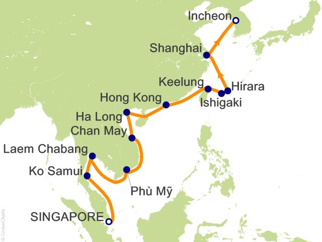 21 Night Guardian Giants Singapore to Seoul (Incheon) Cruise