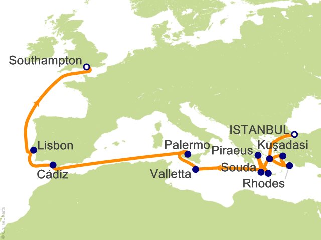 17 Night Mediterranean with Greece Italy and Turkey Cruise from Istanbul