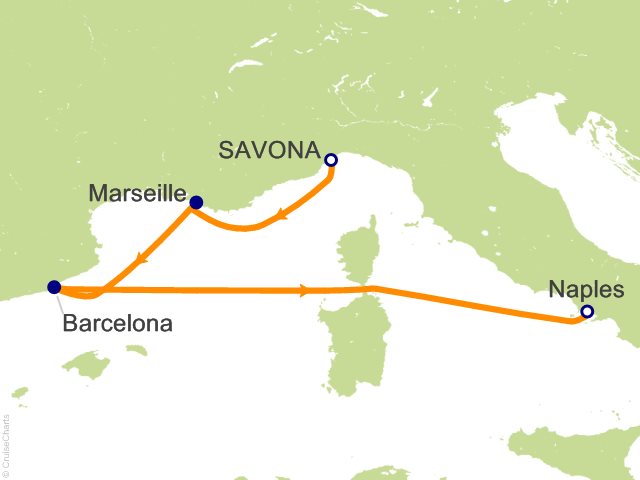 4 Night Mediterranean Cruise from Savona