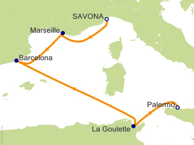 5 Night Mediterranean Cruise from Savona