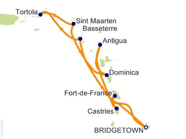 14 Night Eastern Caribbean Islands Fly Cruise