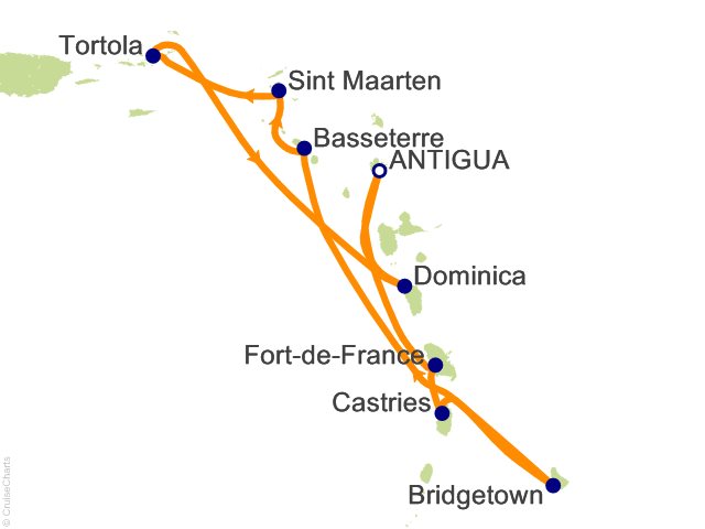 14 Night Eastern Caribbean Islands Fly Cruise