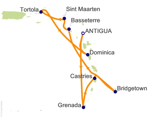 14 Night Eastern Caribbean Islands Fly Cruise