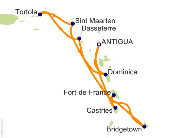 14 Night Eastern Caribbean Islands Fly Cruise