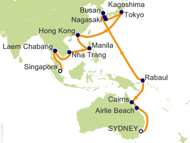 37 Night Sydney to Singapore Cruise