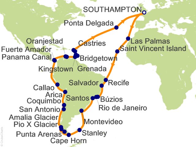 75 Night Epic South America Journey Cruise
