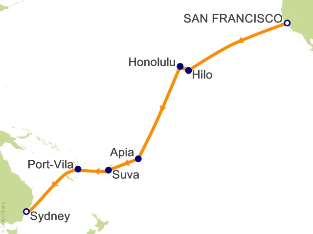 22 Night San Francisco to Sydney Cruise