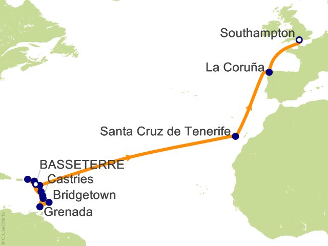26 Night Caribbean Transatlantic Cruise