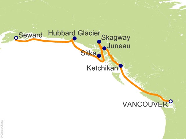 7 Night Vancouver to Seward (Anchorage) Cruise from Vancouver