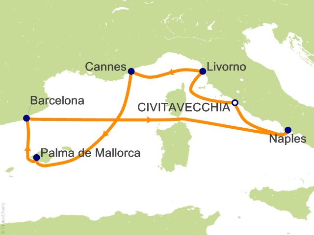 7 Night Western Mediterranean from Rome (Civitavecchia) Cruise from Civitavecchia (Rome)